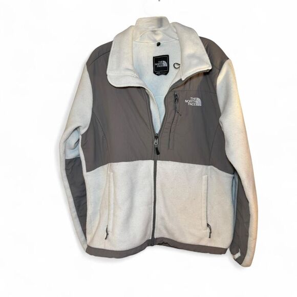 The North Face Women's grey and white fleece full zip Polartec jacket Size Large - Picture 2 of 6